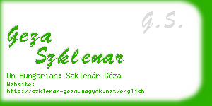 geza szklenar business card