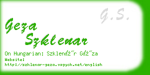 geza szklenar business card